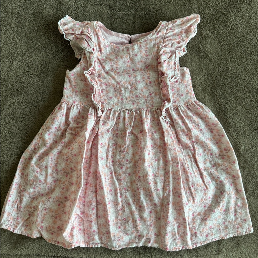 Clearance Cat&Jack Pink floral babydoll dress with ruffles and bow Size 4years